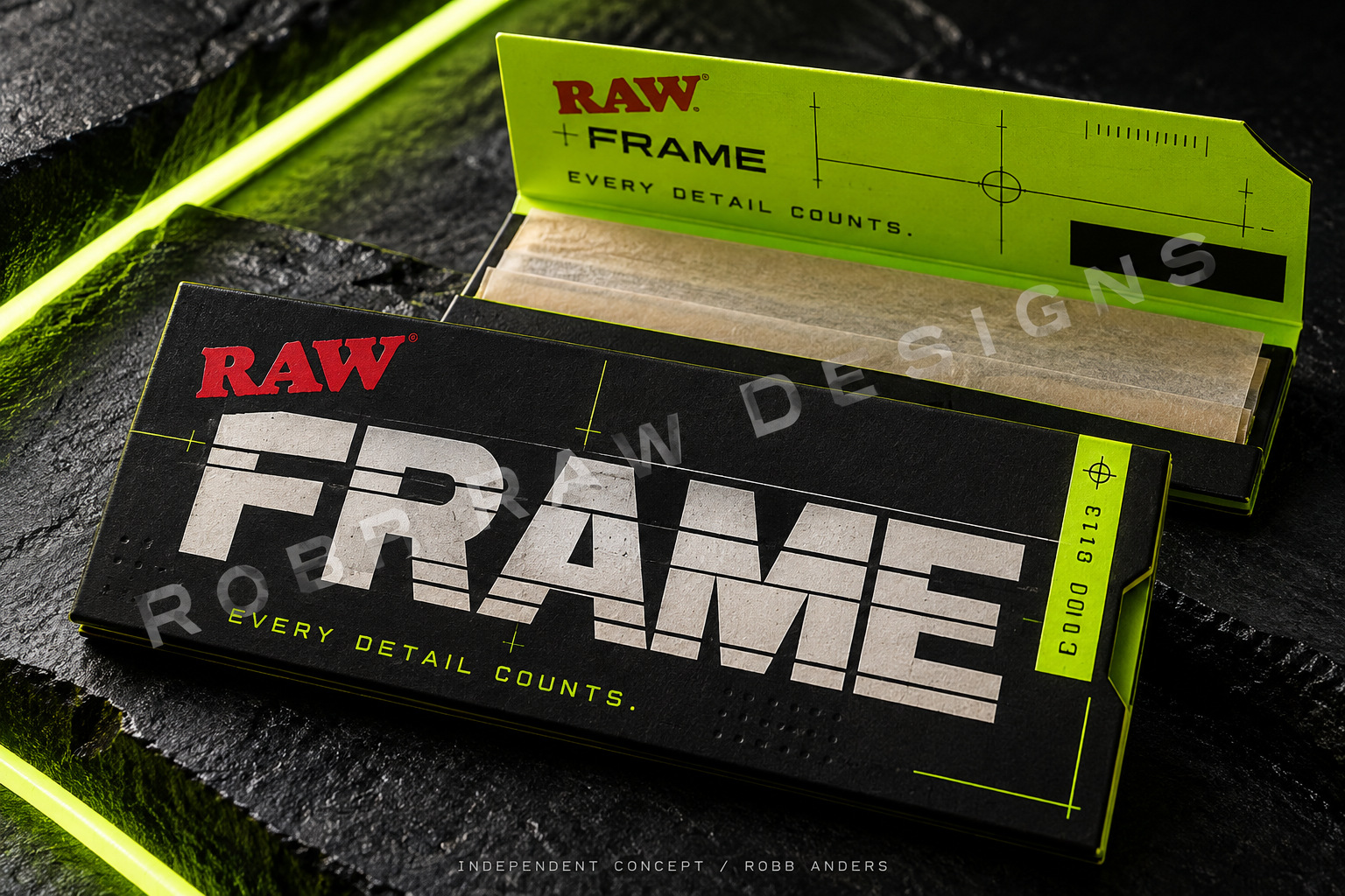 FRAME packaging concept — Radical technical typography