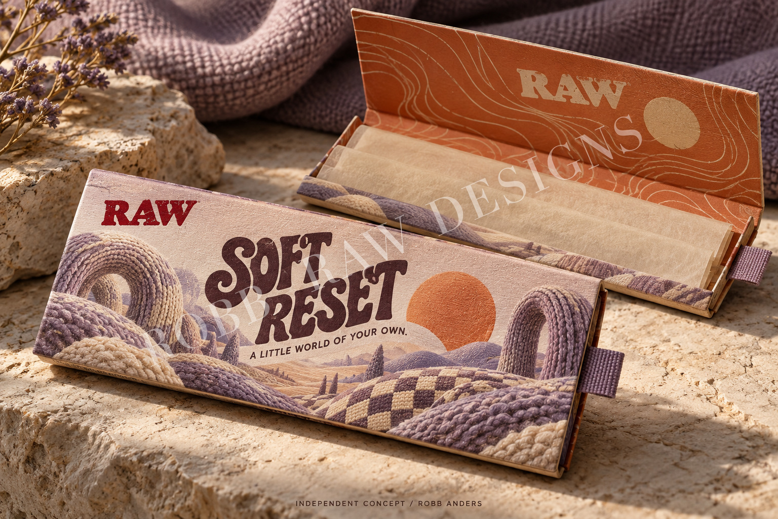 SOFT RESET packaging concept — Surreal textile collage