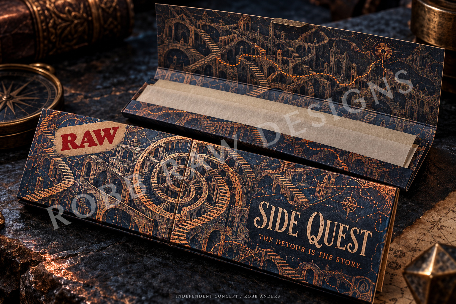 SIDE QUEST packaging concept from Player Studies, Collection 02 by Robb Anders