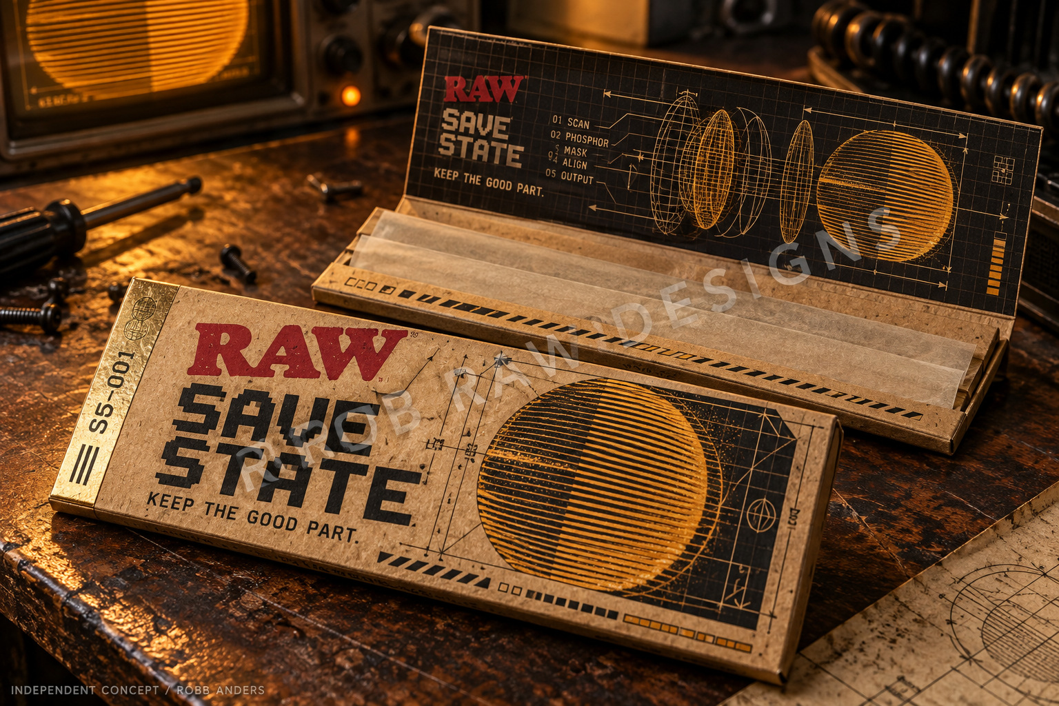 SAVE STATE packaging concept from the Player Studies collection by Robb Anders