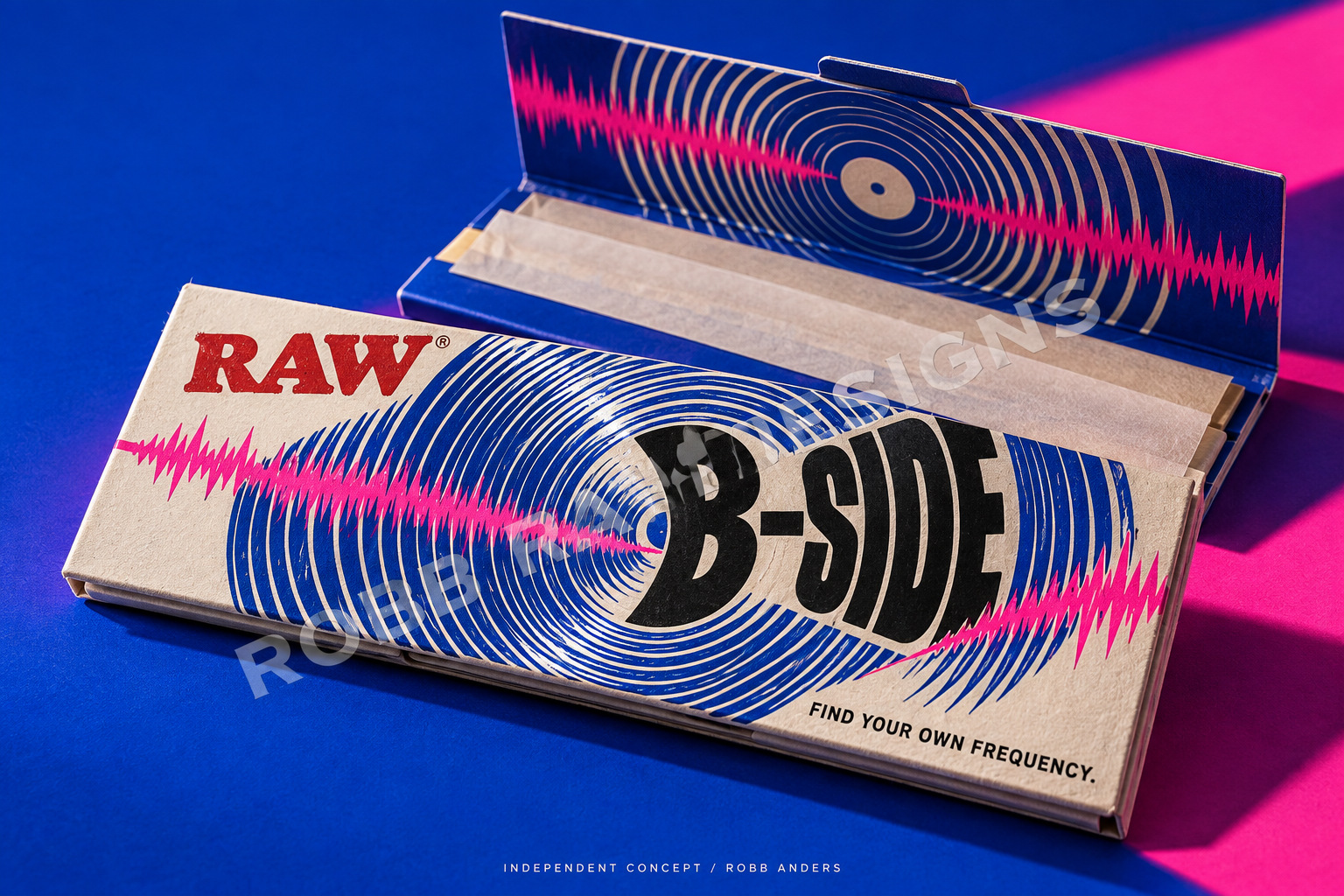 B-SIDE packaging concept — Optical concert-poster graphics