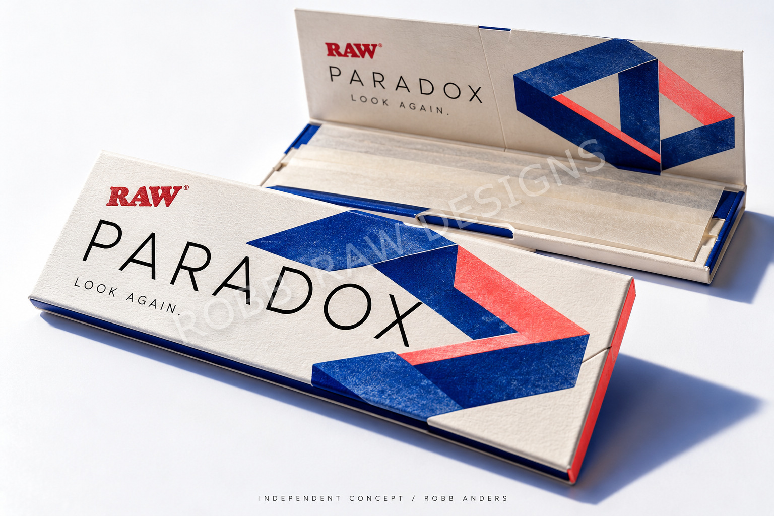PARADOX packaging concept — minimal impossible paper geometry